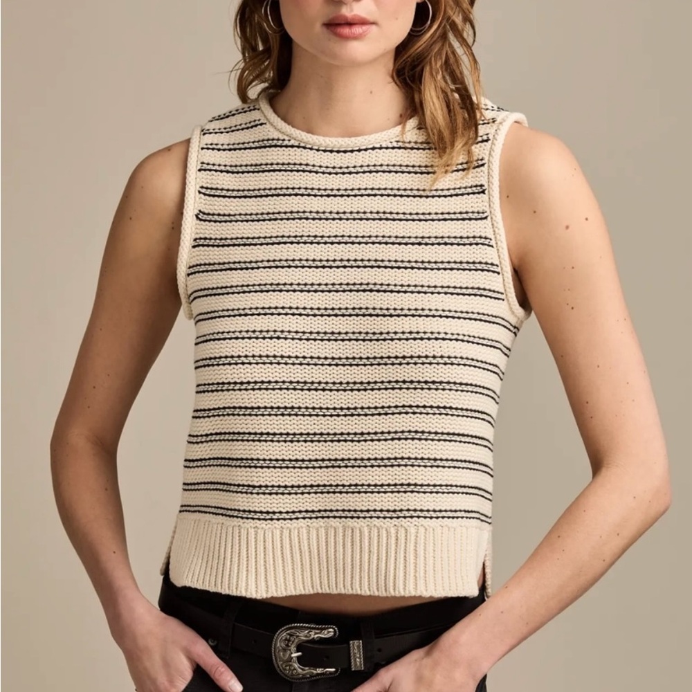 Striped Sleeveless Knit Top
